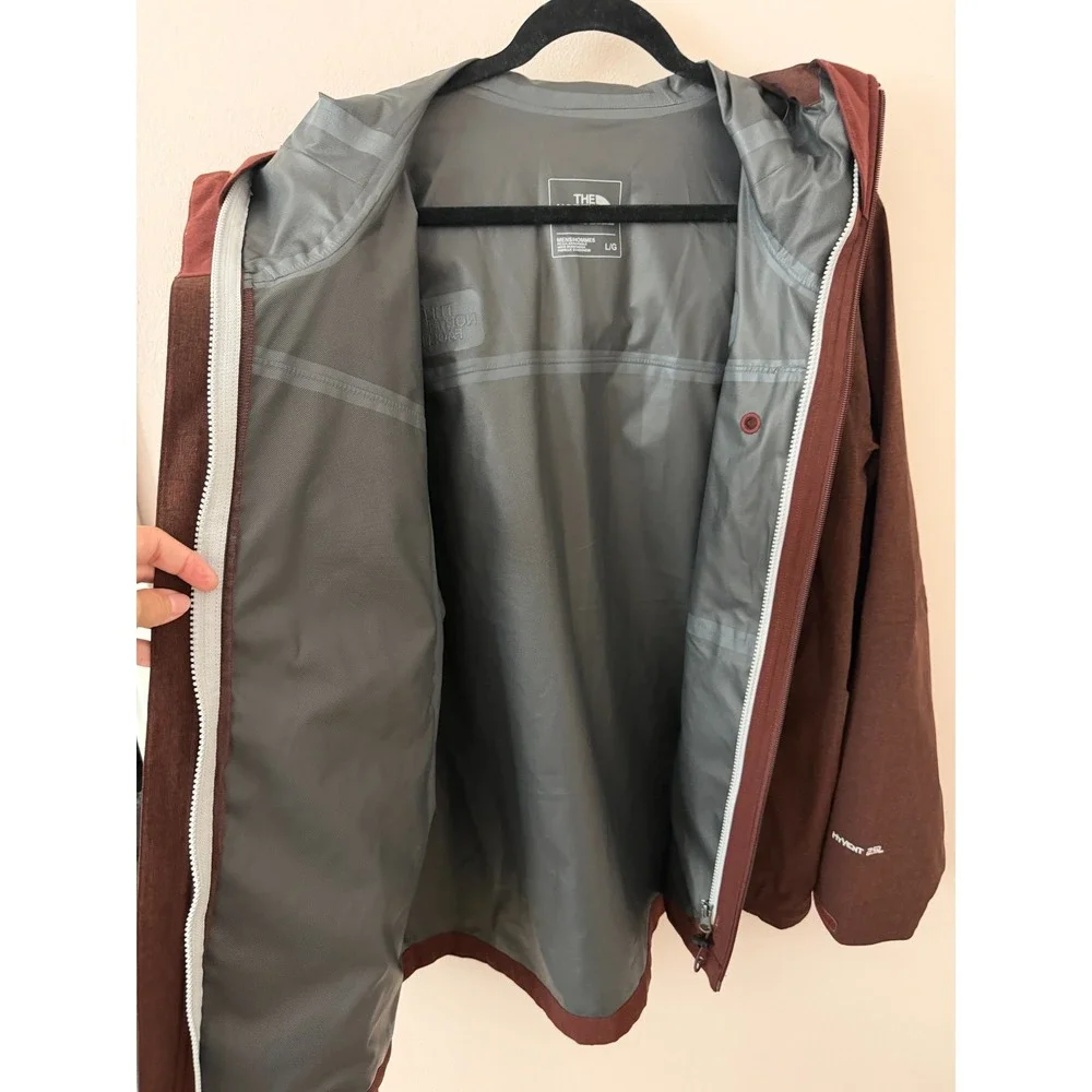 The North Face HyVent 2.5L Waterproof Jacket Men's L Brown Heather Hooded